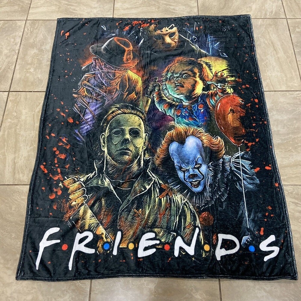 Horror Movie Characters Fleece Blanket, Halloween Blanket, Scary Friends 40x50 - Picture 2 of 4